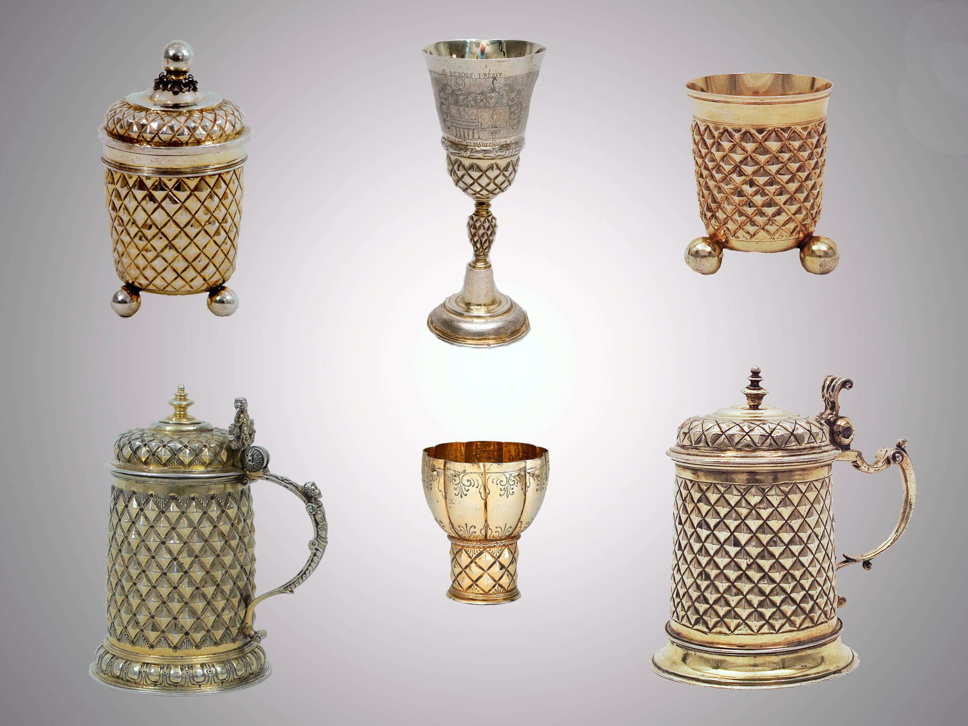 A GERMAN LARGE SILVER-GILT CUP AND COVER